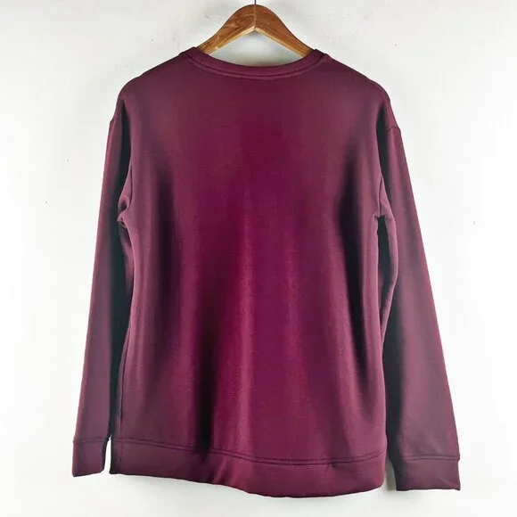 2/$20 Orvis Burgundy Oversized Fleece Pullover - Picture 3 of 5